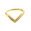 Women's 316L Stainless Steel Vshaped Light Luxury Geometric Ring With Diamond And 5A Zircon Electroplated