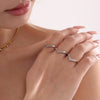 Women's 316L Stainless Steel Vshaped Light Luxury Geometric Ring With Diamond And 5A Zircon Electroplated