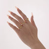 Women's 316L Stainless Steel Vshaped Light Luxury Geometric Ring With Diamond And 5A Zircon Electroplated