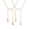 Women's Stainless Steel Water Drop Necklace With Snake Chain And Pvd Furnace Vacuum Real Gold Plating Adjustable And Light Luxury Fashion Design
