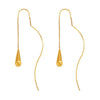 Women's Stainless Steel Water Drop Tassel Earrings Light Luxury Niche Design Geometric Style Electroplated