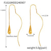 Women's Stainless Steel Water Drop Tassel Earrings Light Luxury Niche Design Geometric Style Electroplated