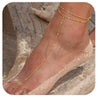 Women's Stainless Steel Waterproof Multi Layer Barefoot Sandals Anklet With Y Shaped Chain Geometric Design Creative Foot Jewelry