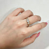 Women's Stainless Steel White Zircon Ring With Geometric Spiral Design And Electroplated Finish Fashion Jewelry Accessory