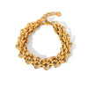 Women's Stainless Steel Woven Bracelet With Buckle Design Geometric Style And Electroplating Treatment