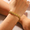 Women's Stainless Steel Woven Bracelet With Buckle Design Geometric Style And Electroplating Treatment