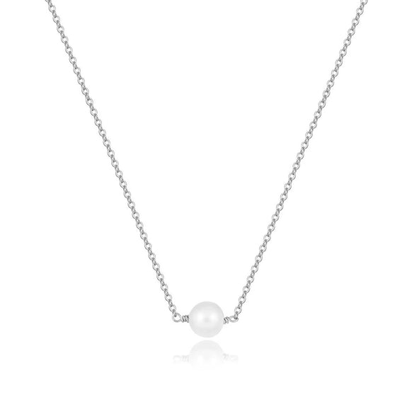 Women's Stainless Steel Y Shape Tassel Pearl Necklace Simple Geometric Double Pearl Clavicle Chain With Electroplated Finish