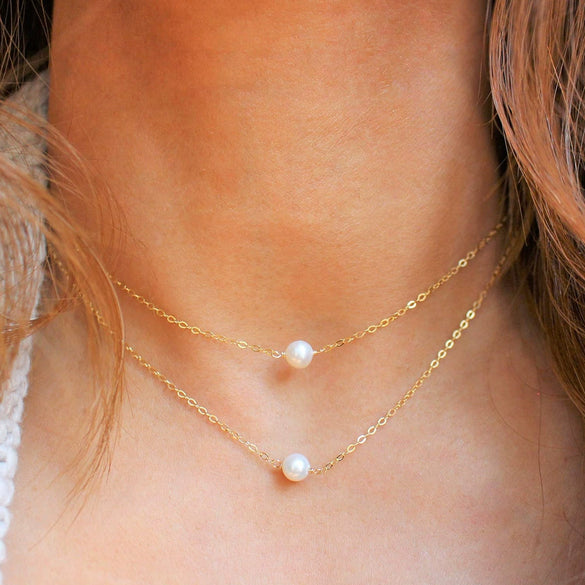 Women's Stainless Steel Y Shape Tassel Pearl Necklace Simple Geometric Double Pearl Clavicle Chain With Electroplated Finish