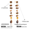 Women's Stainless Steel Yshaped Necklace With Geometric Cross Pendant And Tiger Eye Stone Pvd Vacuum Gold Plated Chain