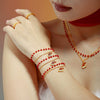 Women's Stainless Steel Zircon Christmas Hat Pendant Double Layer Necklace And Bracelet Set With Electroplated Finish