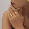 Women's 316L Stainless Steel Zircon Cshaped Earrings Plated 18K True Gold Color Preservation Fashion Geometric Jewelry