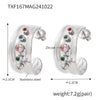 Women's 316L Stainless Steel Zircon Cshaped Earrings Plated 18K True Gold Color Preservation Fashion Geometric Jewelry