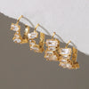 Women's Stainless Steel Zircon Earrings With Gradient Geometric Ear Cuffs And Plated Finish Sparkling Sophisticated Jewelry