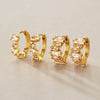 Women's Stainless Steel Zircon Earrings With Gradient Geometric Ear Cuffs And Plated Finish Sparkling Sophisticated Jewelry