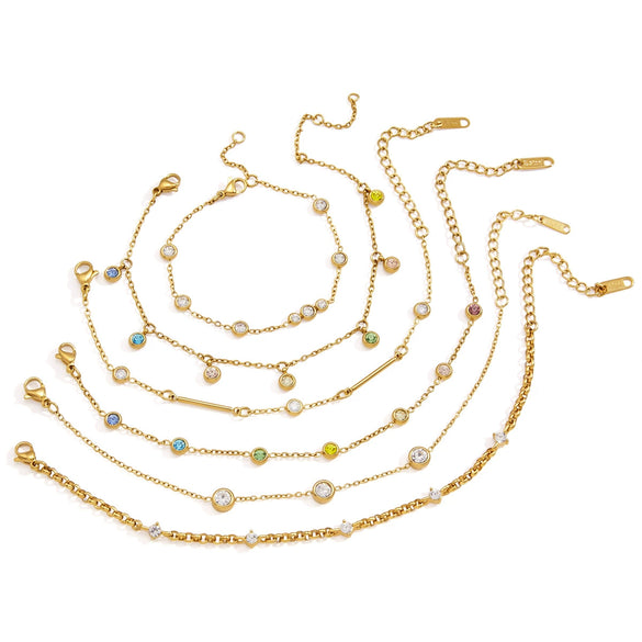 Women's Stainless Steel Zircon Geometric Bracelet Electroplated Light Luxury Non Fading Jewelry