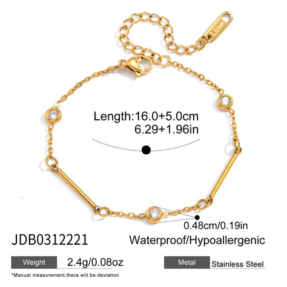 Women's Stainless Steel Zircon Geometric Bracelet Electroplated Light Luxury Non Fading Jewelry
