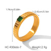 Women's Stainless Steel Zircon Wave Ring With Geometric Shape Electroplated Gold Finish Fashion Jewelry