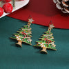 Women's Star And Christmas Tree Earrings Zinc Alloy Geometric Holiday Jewelry With Dripping Oil Finish Light Luxury Party Accessories