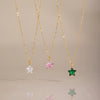 Women's Star Pendant Necklace Stainless Steel Geometric Collarbone Chain With Zirconia And Gold Tone Electroplated Finish