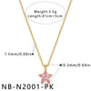 Women's Star Pendant Necklace Stainless Steel Geometric Collarbone Chain With Zirconia And Gold Tone Electroplated Finish