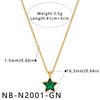 Women's Star Pendant Necklace Stainless Steel Geometric Collarbone Chain With Zirconia And Gold Tone Electroplated Finish