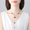 Women's Star Pendant Necklace With Mixed Gemstone Setting Electroplated Copper Collarbone Chain Fashion Jewelry