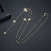 Women's Star Pendant Necklace With Mixed Gemstone Setting Electroplated Copper Collarbone Chain Fashion Jewelry