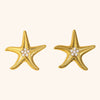 Women's Starfish Earrings With Imitation Pearls Stainless Steel With 18K Gold Plating Geometric Animalinspired Statement Jewelry