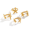 Women's Starfish Turtle Animal Zodiac Stainless Steel Electroplated Waterproof Non Fading Fashion Ring