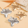Women's Statement Electroplated Alloy Flower Earrings With Asymmetrical Pleated Petal Design