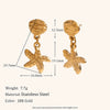 Women's Statement Star Pendant Earrings In Stainless Steel With Gold Electroplated Finish And Distinctive Geometric Design