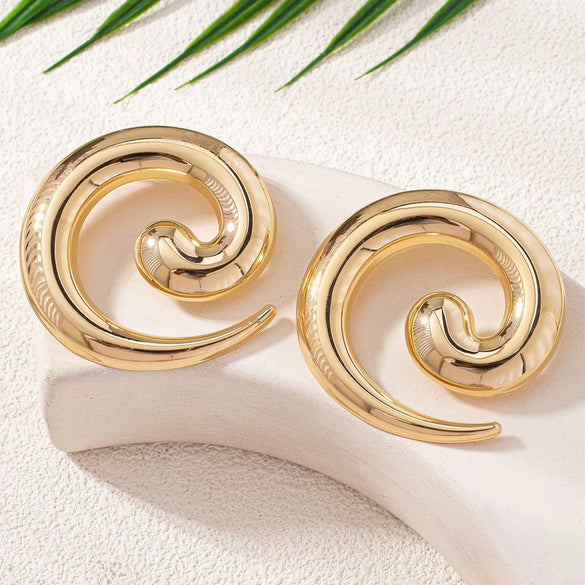 Women's Statement Starfish Shell Metal Drop Earrings Long Retro Geometric Design