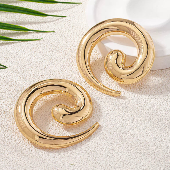 Women's Statement Starfish Shell Metal Drop Earrings Long Retro Geometric Design