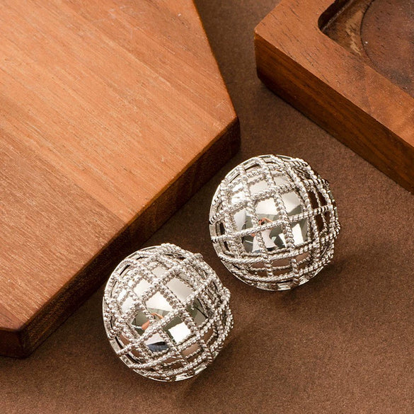 Women's Statement Ushaped Geometric Metal Stud Earrings With Copper Posts And Ecofriendly Plating