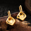 Women's Statement Ushaped Geometric Metal Stud Earrings With Copper Posts And Ecofriendly Plating