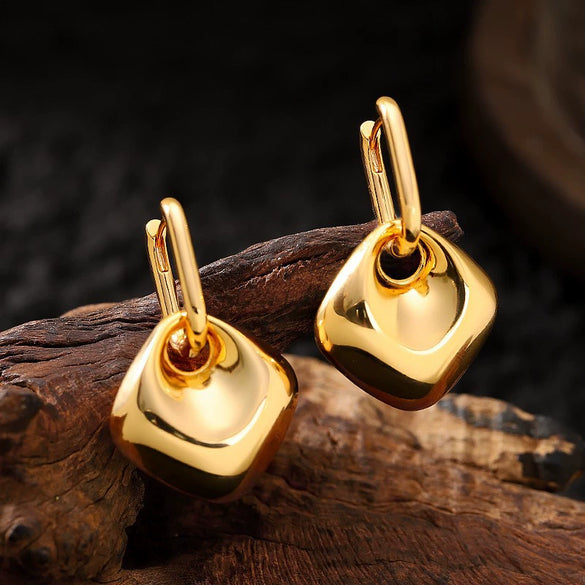 Women's Statement Ushaped Geometric Metal Stud Earrings With Copper Posts And Ecofriendly Plating