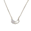 Women's Sterling Silver Angel Wings Necklace With Geometric Pendant And Cross Chain Electroplated Collarbone Design