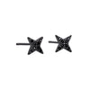 Women's Sterling Silver Black Four Point Star Earrings Geometric Electroplated Design Simple Fashion Jewelry