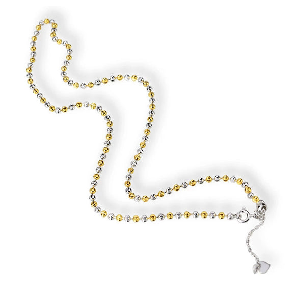 Women's 925 Sterling Silver Blossom Pumpkin Bead Ball Chain Sweater Necklace Adjustable Electroplated Floral Long Chain