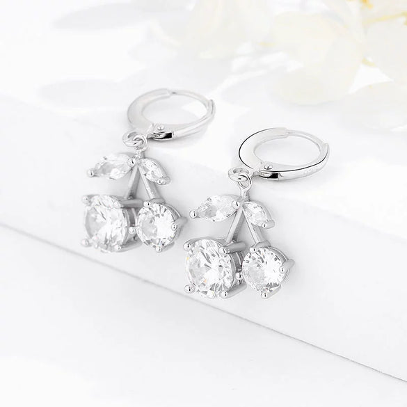 Women's 925 Sterling Silver Bow Earrings With Aaaa Zircon Inlay And Electroplated Finish Fashion Jewelry