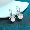 Women's 925 Sterling Silver Bow Earrings With Flawless Freshwater Pearl And Moissanite Electroplated Floral Style