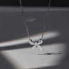 Women's Sterling Silver Bow Pendant Necklace With Electroplated Finish And Cross Chain Elegant Fashion Jewelry