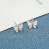 Women's 925 Sterling Silver Butterfly Stud Earrings Simple Elegant Animal Style Fashion Jewelry