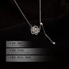 Women's Sterling Silver Camellia Flower Pendant Necklace With Cross Chain Adjustable Collarbone Length And Electroplated Floral Design