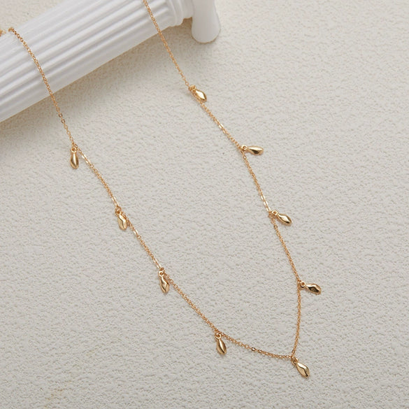 Women's Sterling Silver Chain Multipendant Clavicle Chain With Geometric Pattern Set With Precious Stones Retro Style