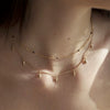 Women's Sterling Silver Chain Multipendant Clavicle Chain With Geometric Pattern Set With Precious Stones Retro Style
