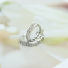 Women's Sterling Silver Circle Hoop Earrings With Geometric Zirconia Accents Simple Fashion Jewelry For Girls And Students