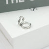 Women's Sterling Silver Circle Hoop Earrings With Geometric Zirconia Accents Simple Fashion Jewelry For Girls And Students