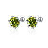 Women's 925 Sterling Silver Classic Round Moissanite Claw Screw Earrings Plated Pt950 Gold