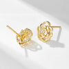 Women's Sterling Silver Cut Out Rose Earrings With Diamond Treatment And Flower Pattern In Light Luxury Style